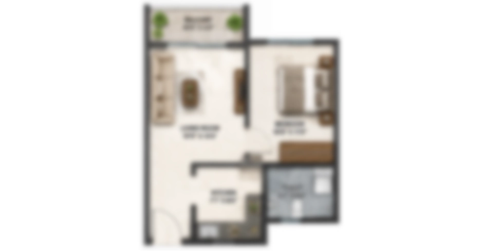 Pearl Bhiwandi 1 BHK Floor Plan