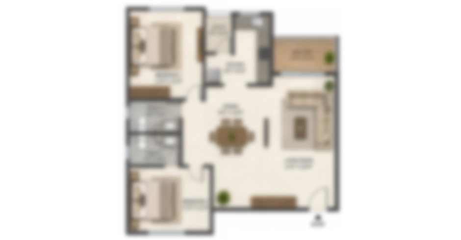 Pearl Bhiwandi 2 BHK Floor Plan